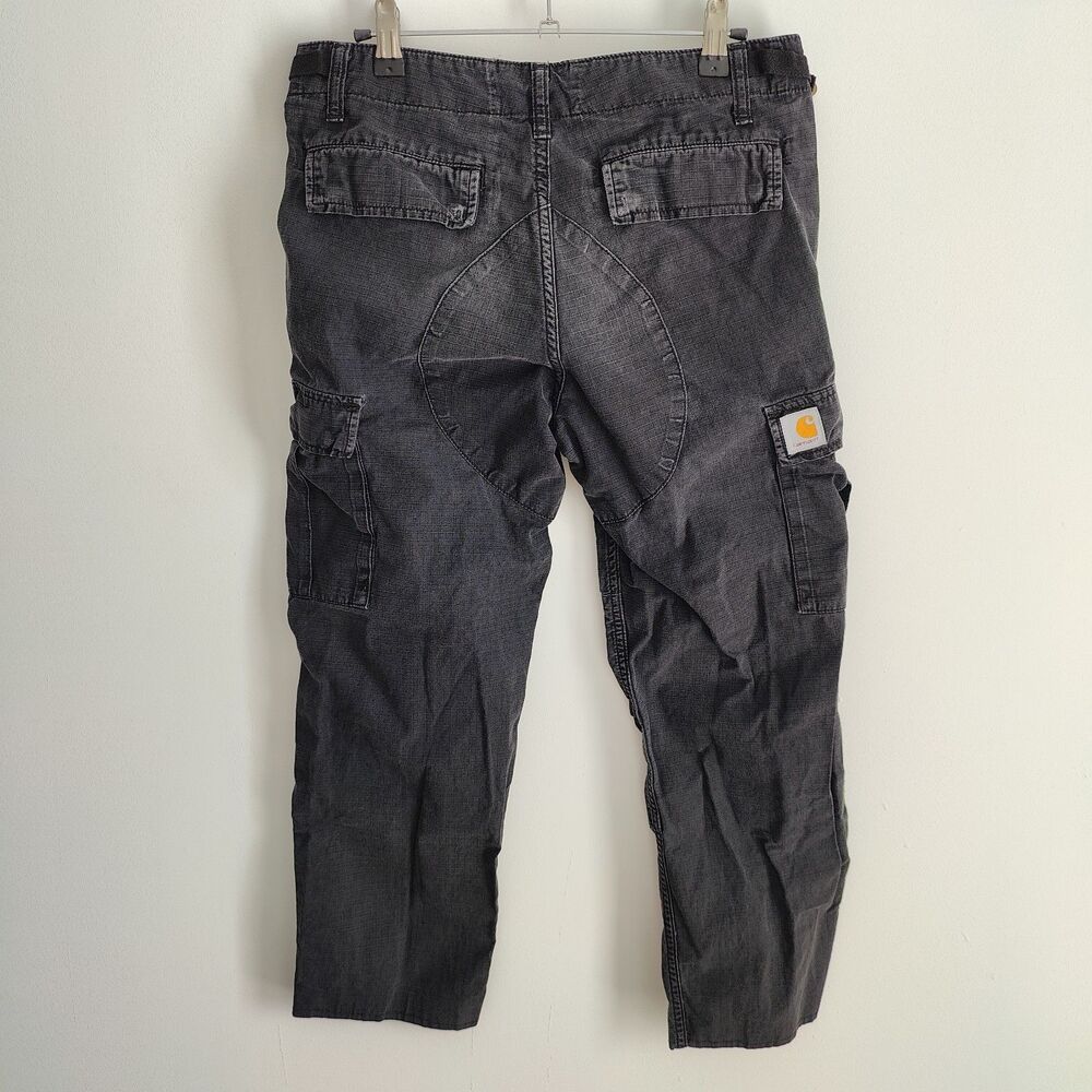 Carhartt Aviation Cargo Vintage 90s Size 28x26 Pants Distressed Fade Black